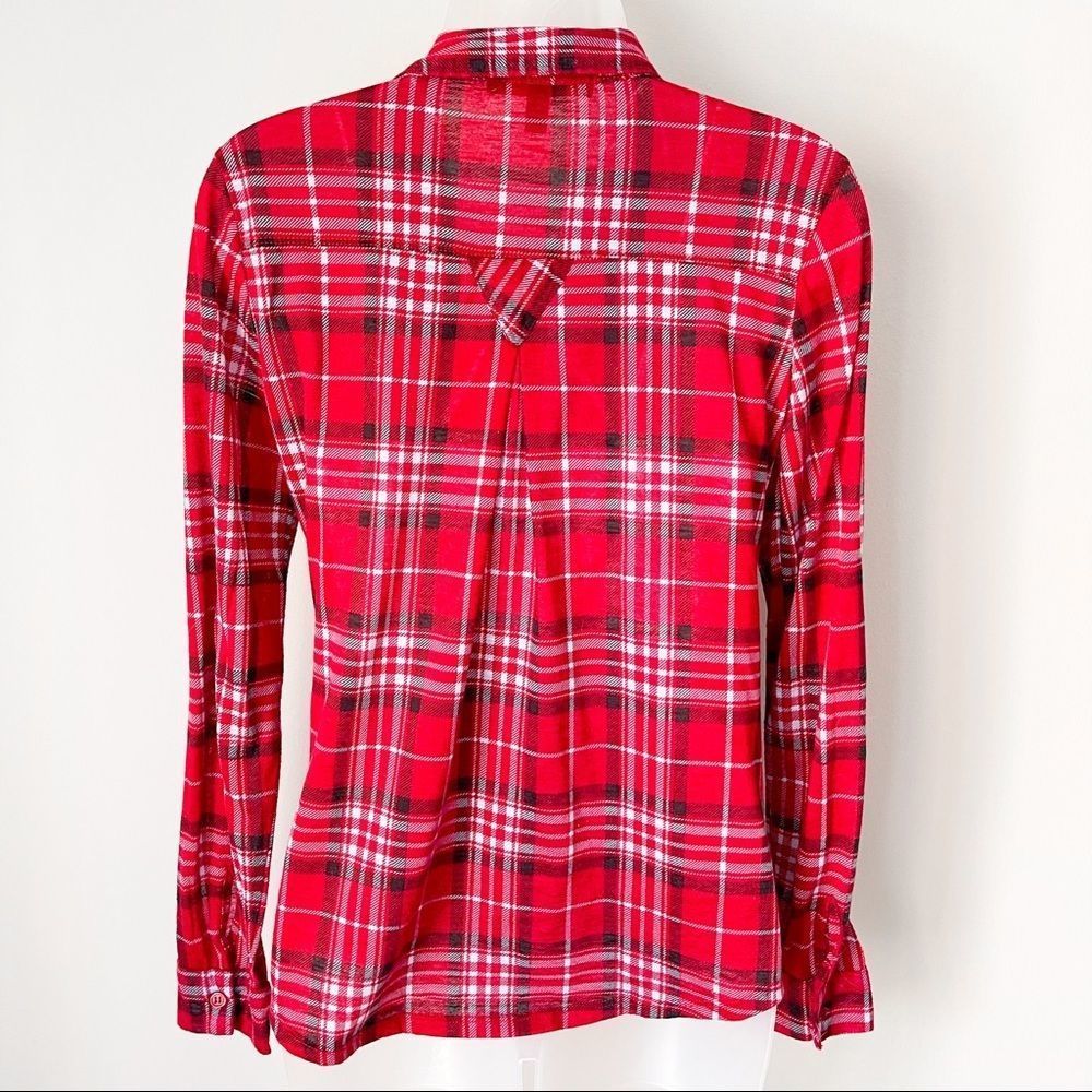 DEREK HEART | Flannel Checkered Button Up Blouse - Picture 5 of 9